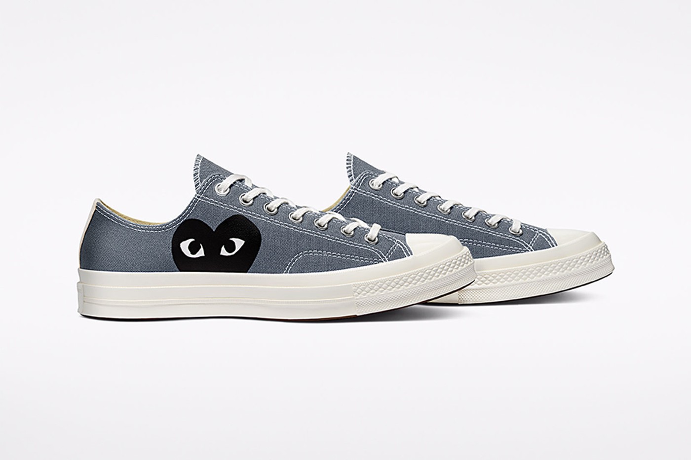 COMME des GARÇONS PLAY x Converse Chuck 70 Low Steel Grey