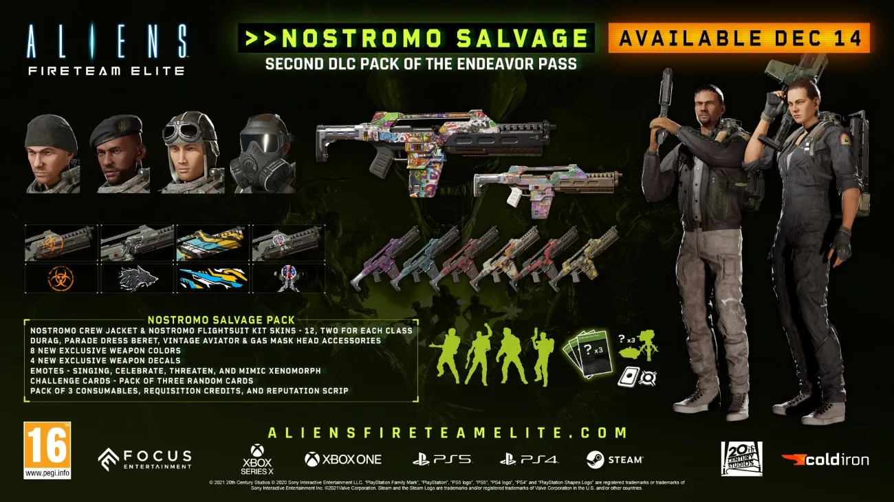 Aliens Fireteam Elite - Saison 2 Point Défense - Pack Nostromos Salvage