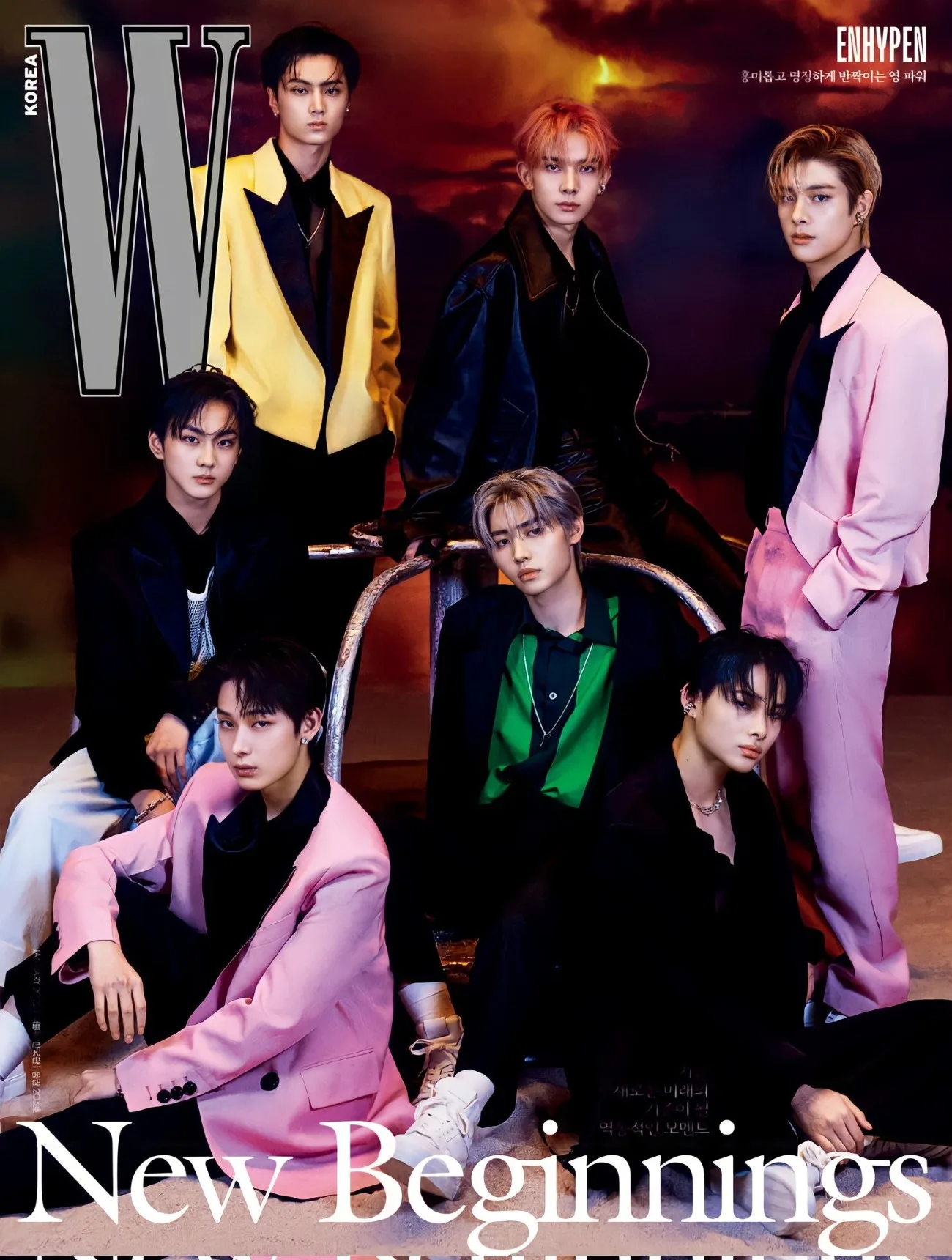 K-pop band ENHYPEN - W Korea Magazine Janvier 2022