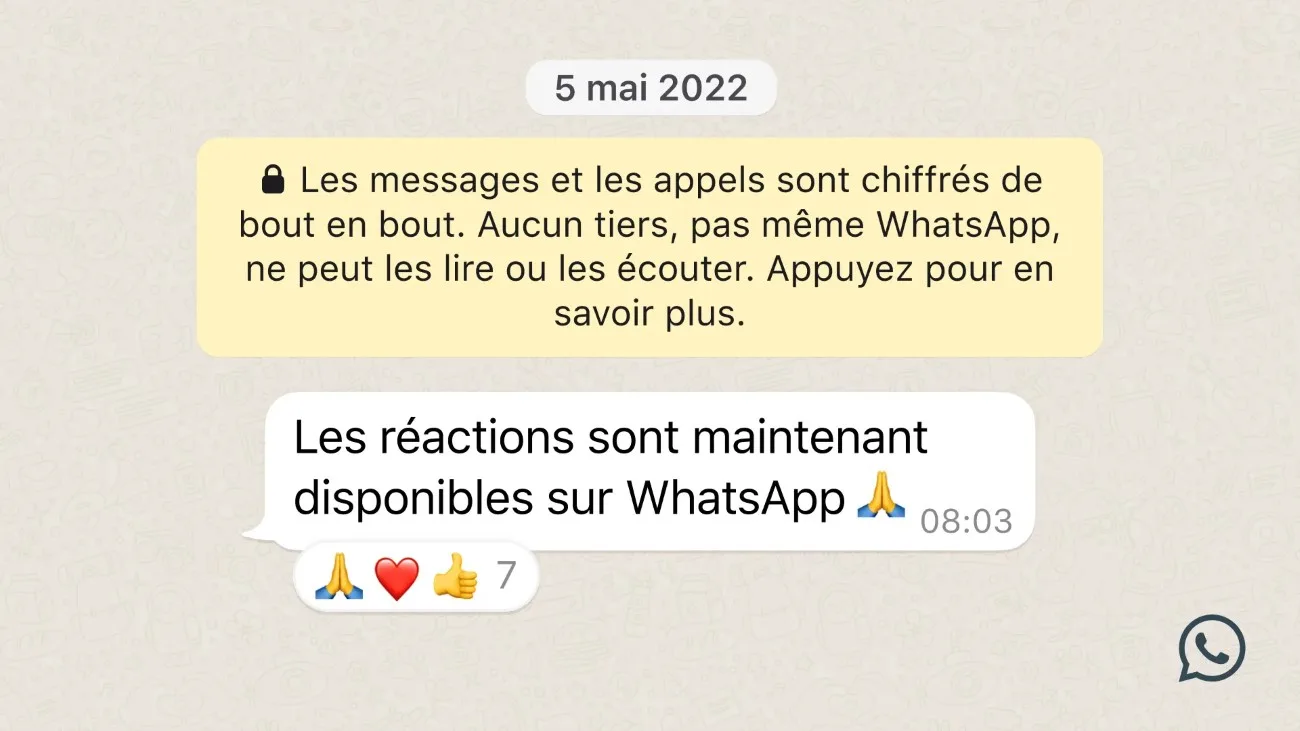 WhatsApp - Réactions