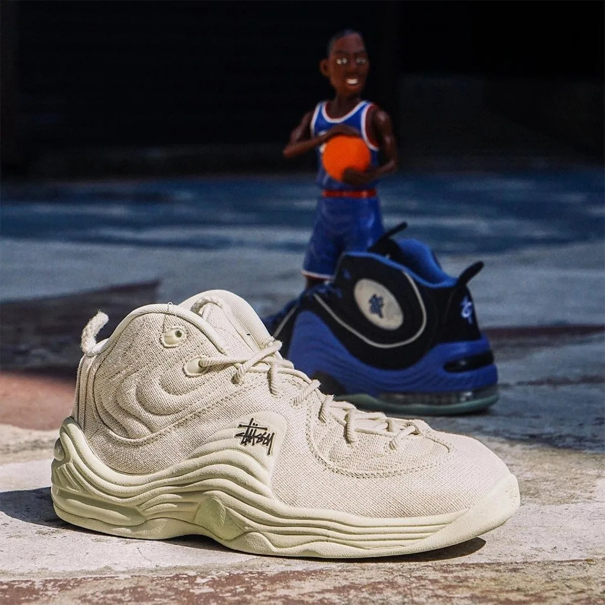 Stussy x Nike Air Penny 2 "Fossil"