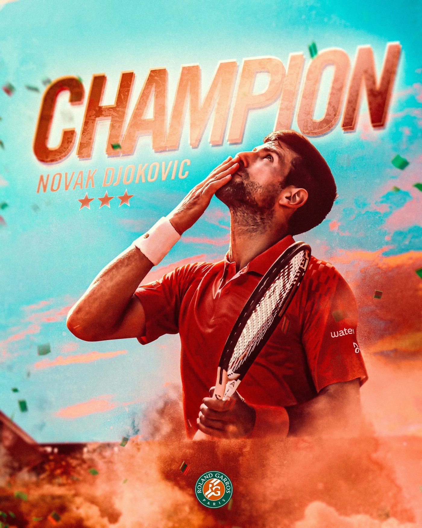 Novak Djokovic Triomphe - Gagnant Roland-Garros 2023