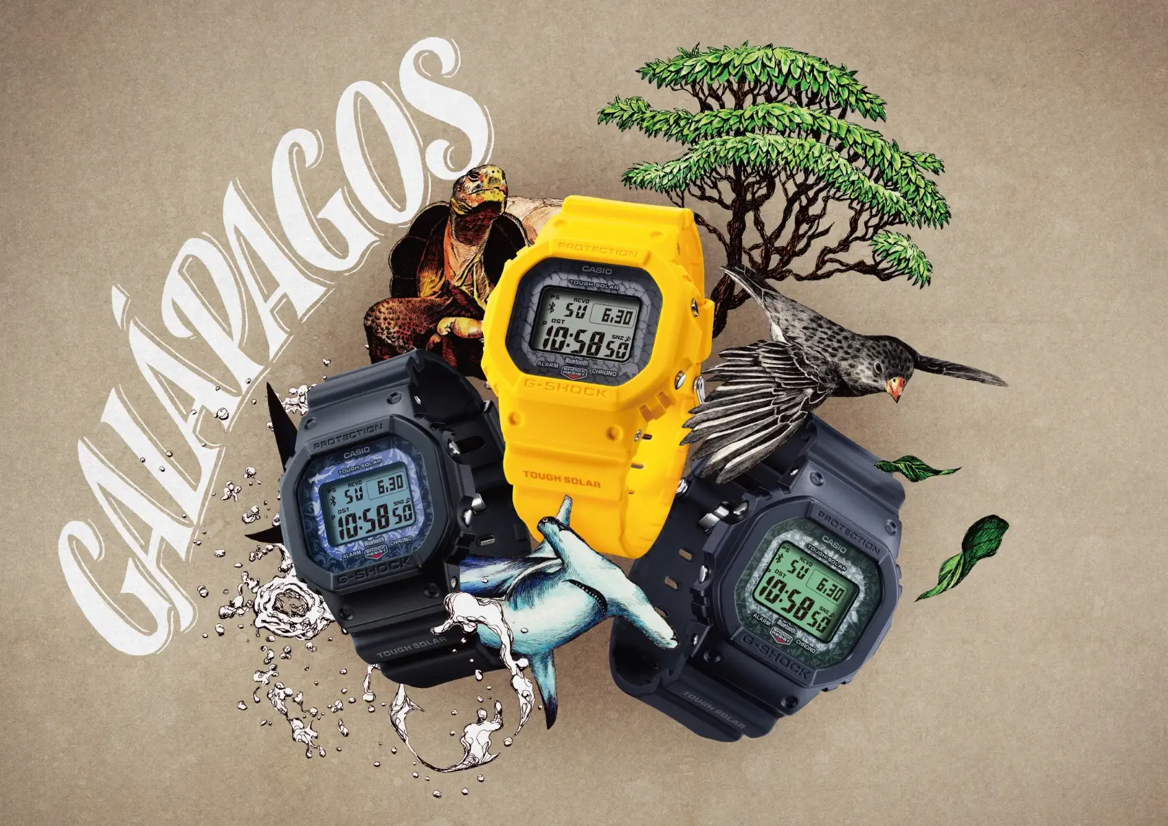 G-SHOCK se met au vert avec un trio de montres inspiré par les îles Galápagos