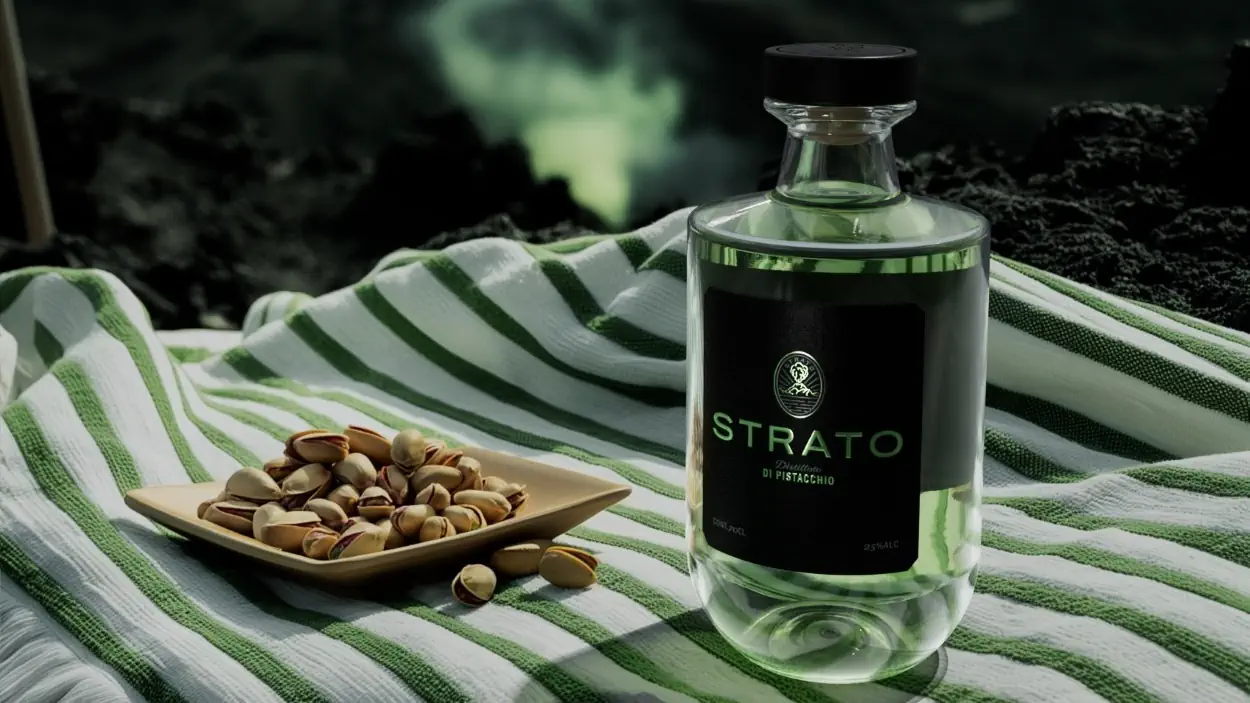 Savourez l'esprit de la pistache sicilienne dans une bouteille avec Strato