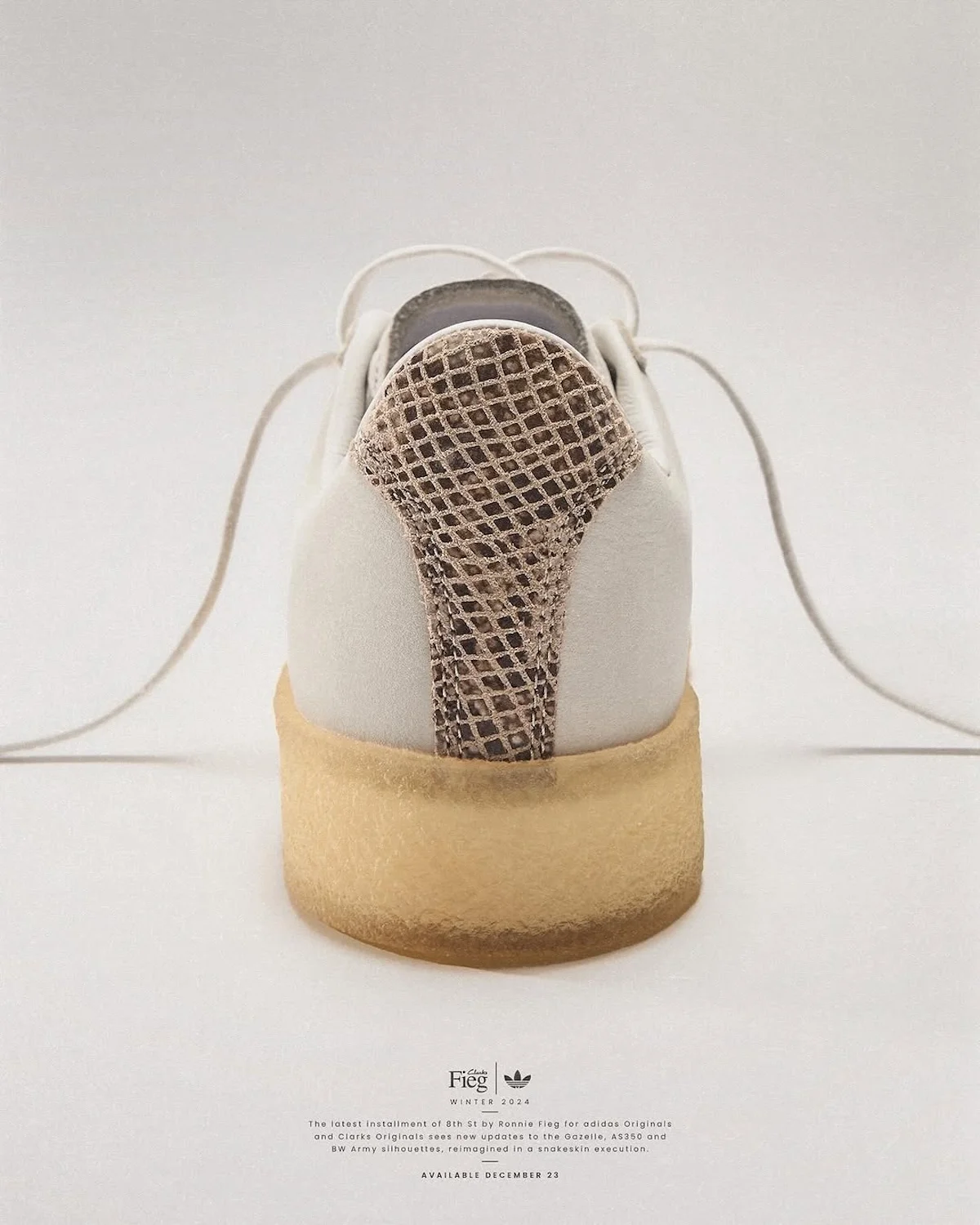 Ronnie Fieg s'associe à adidas Originals et Clarks Originals pour une collection de sneakers en peau de serpent