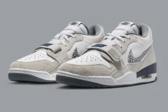 La Jordan Legacy 312 Low « Midnight Navy » s'inspire des éléments esthétiques de l'AJ3