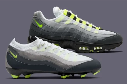 La chaussure de football Nike Air Zoom Vapor 16 rend hommage à l'héritage de la Air Max 95 Neon avec une version hybride