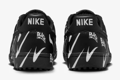 BLACK COMME des GARÇONS réinvente la Nike Field General 82 avec des logos déformés