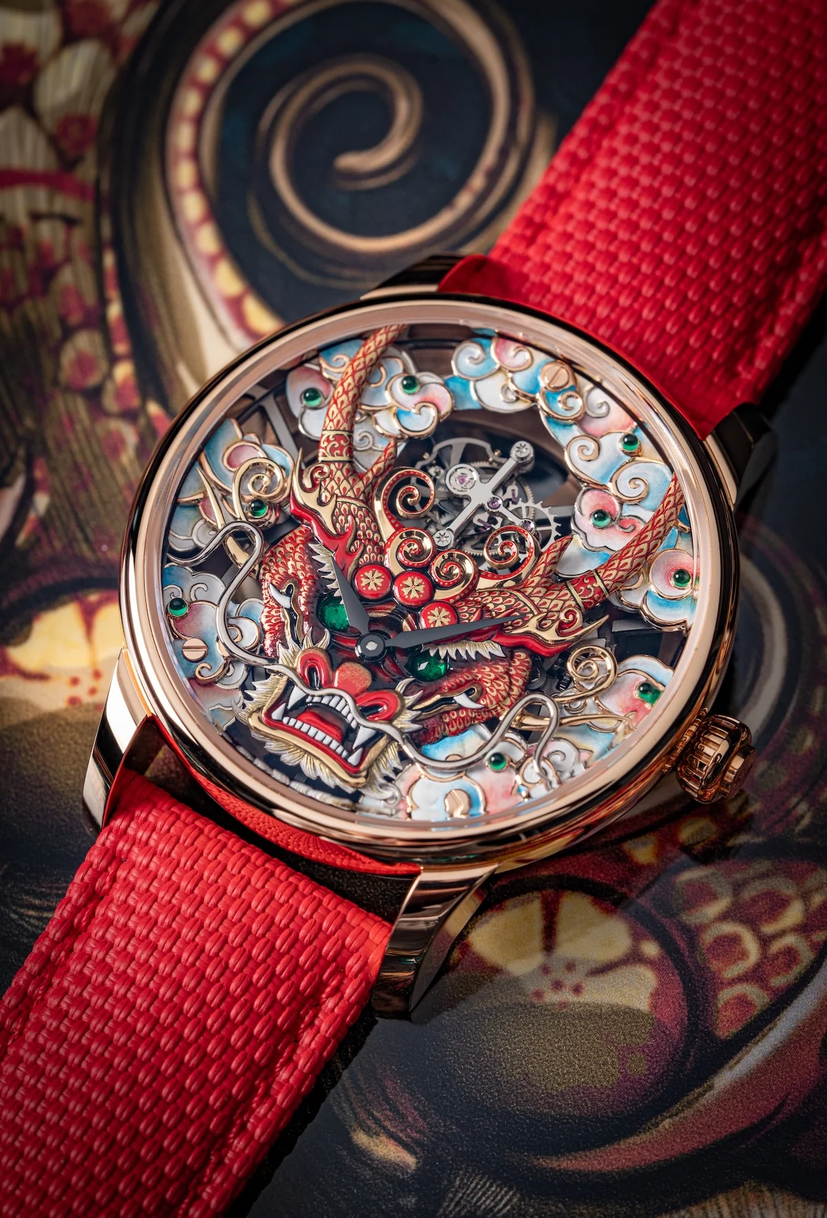 Jaquet Droz dévoile sa pièce unique Tourbillon Skelet Red Gold - Dragon Mask aux amateurs de haute horlogerie