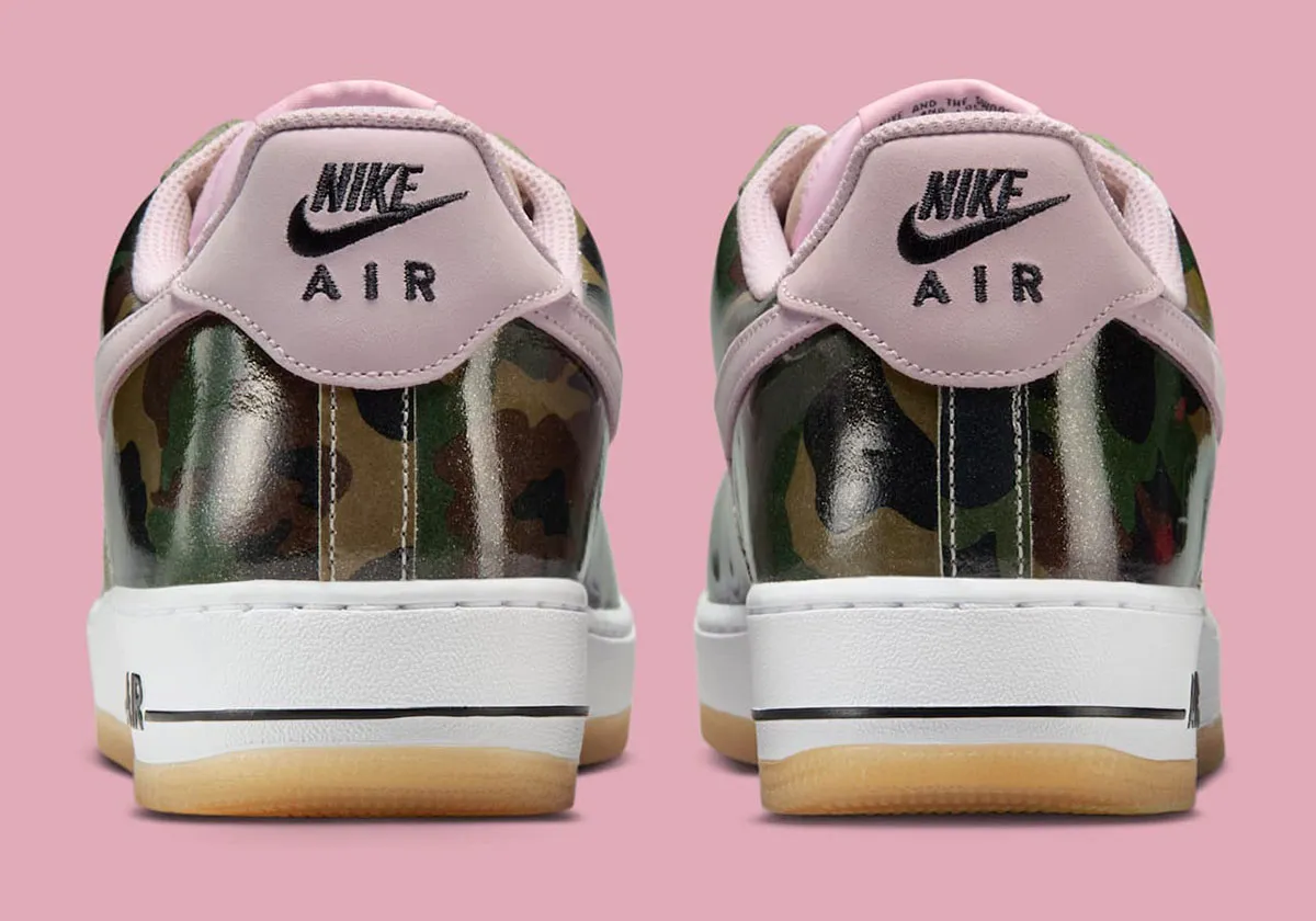 Nike Air Force 1 Low Patent Camo Pink 4 La surprenante Nike Air Force 1 Low « Patent Camo Pink » est d'ores et déjà disponible