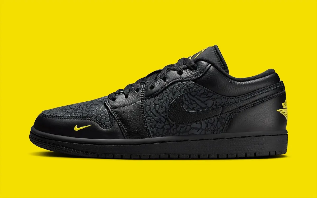 Air Jordan 1 Low Black Elephant Print 2 La Air Jordan 1 Low « Black Elephant Print » est prévue pour l’automne 2025