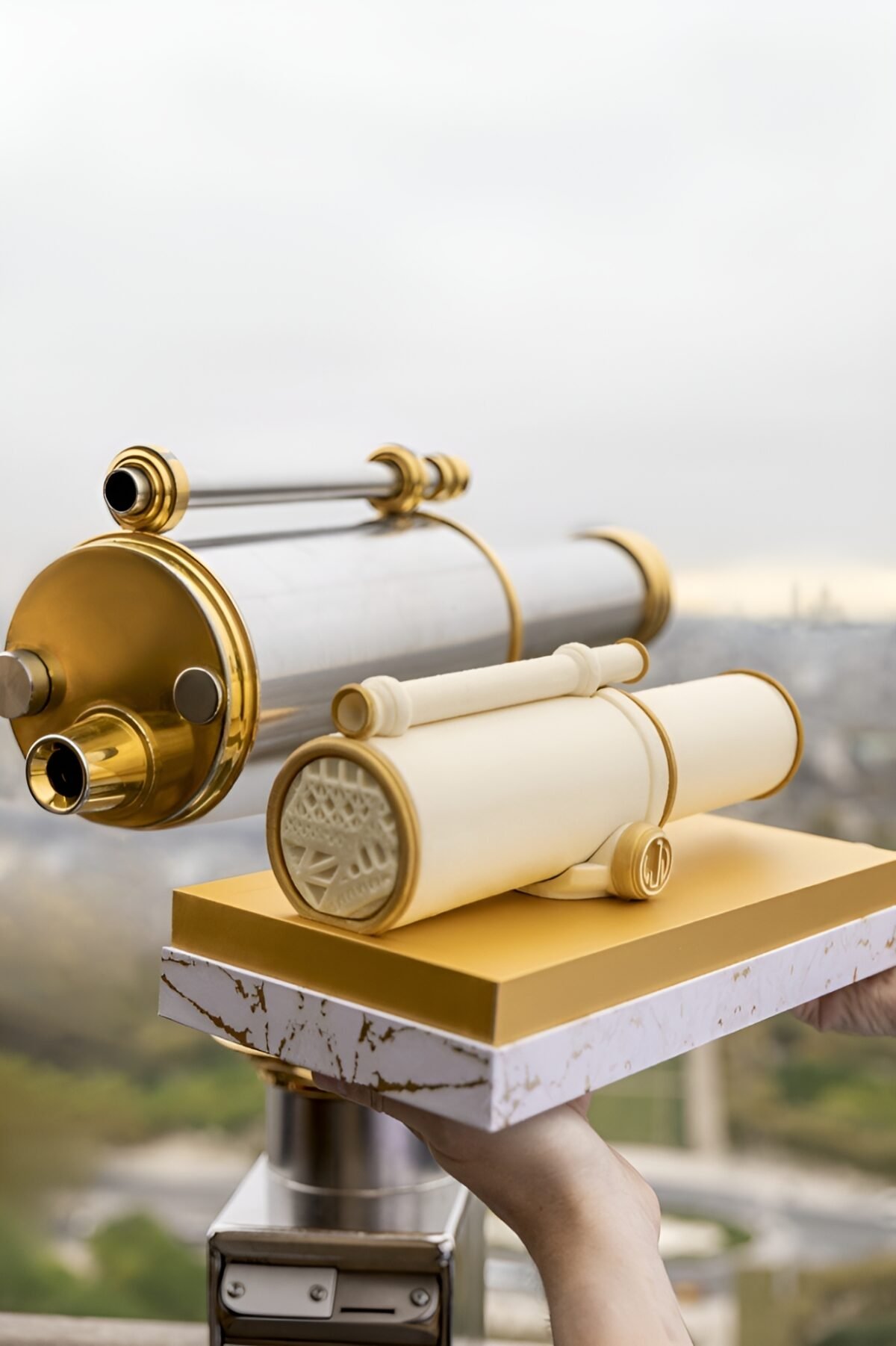 La bûche de Noël 2025 du restaurant Jules Verne, un voyage sucré au sommet de Paris