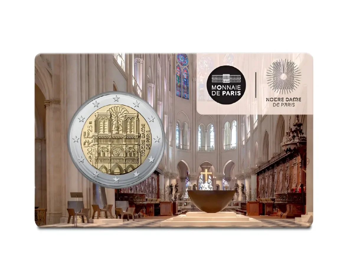 La Monnaie de Paris Piece de 2 euros commemorative pour la reouverture de Notre Dame 2 La Monnaie de Paris célèbre la réouverture de Notre-Dame avec une pièce de 2 euros commémorative