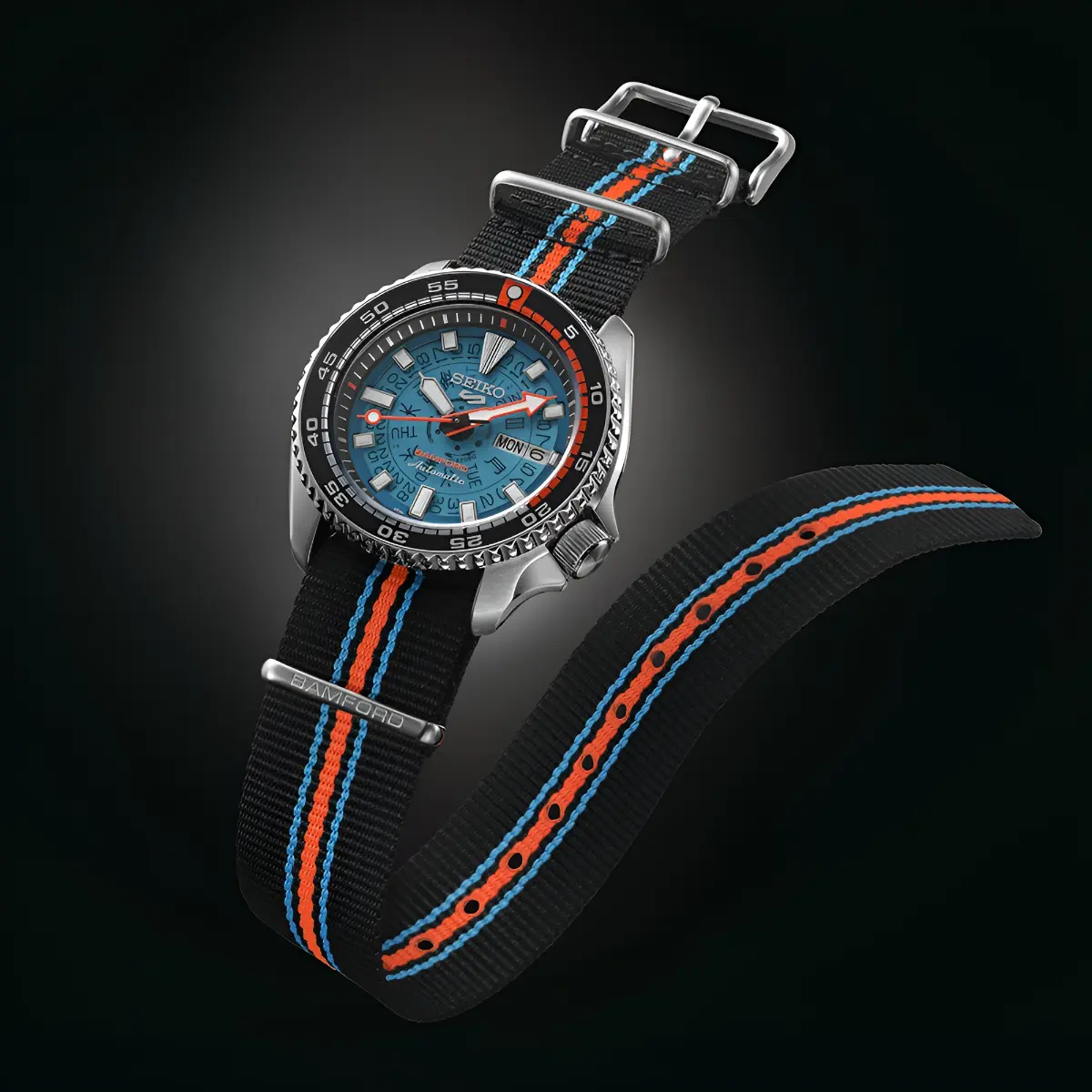 Seiko 5 Sports x Bamford 1 La Seiko 5 Sports x Bamford réinvente le rétro-futurisme horloger