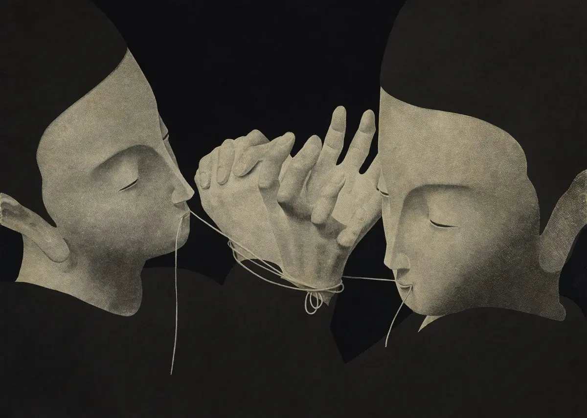 Exposition Couleurs de Coree Moonassi Tie the knot Couleurs de Corée : l’exposition immersive qui révèle la puissance chromatique de l’art coréen à Paris