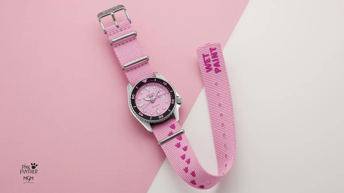 Seiko 5 Sports x Pink Panther 1 Seiko 5 Sports Pink Panther : la pop culture au poignet, sans compromis mécanique