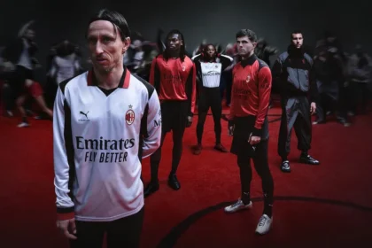 Quatrième maillot d'AC Milan 2025-26 : design Inferno rouge et argent signé PUMA x Slam Jam