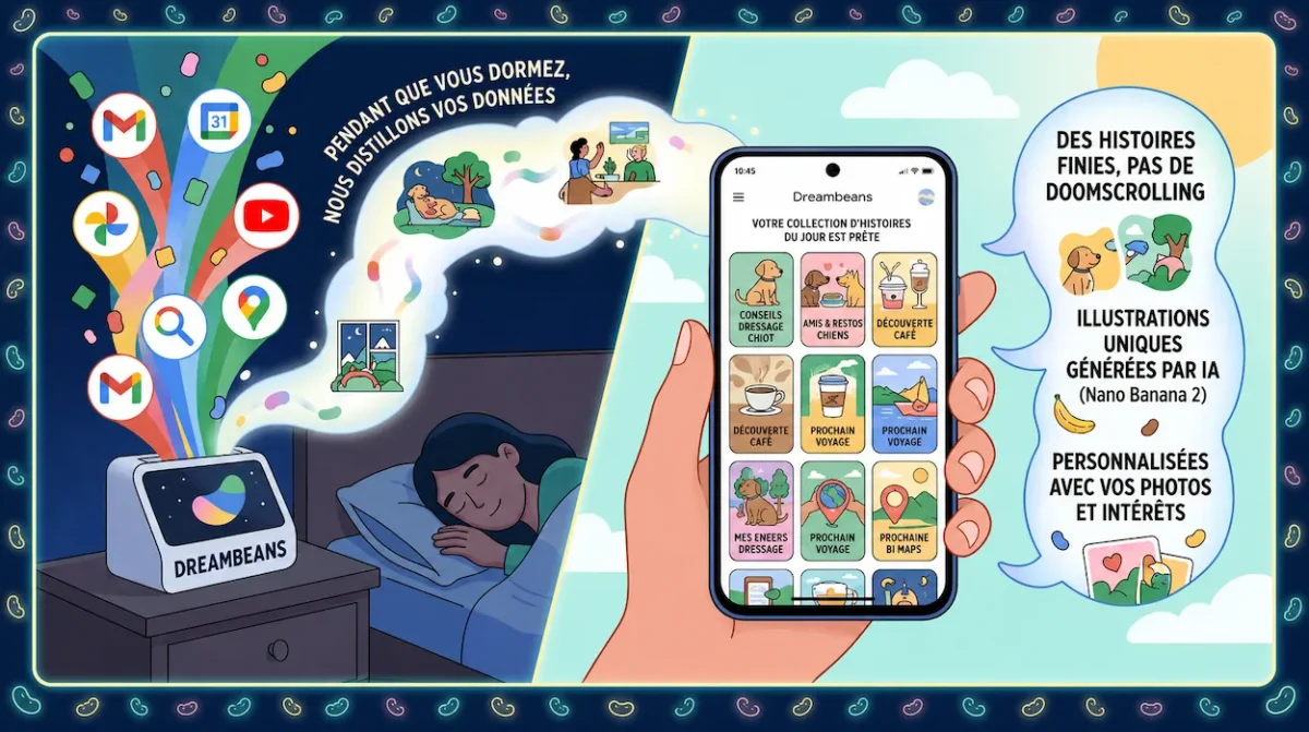 Google Dreambeans, l'IA qui transforme votre vie numérique en récits illustrés