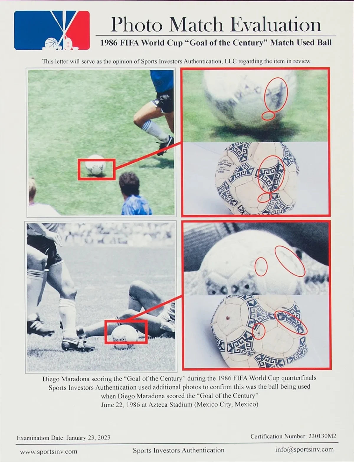 Le ballon de la Main de Dieu de Maradona aux encheres 3 Le ballon de la « Main de Dieu » : la relique de Maradona rejoue son but du siècle aux enchères