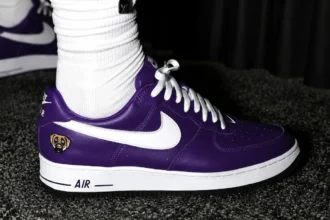 LeBron James aperçu avec la Victor Victor x Nike Air Force 1 Low '01 « Purple » au Fanatics Fest