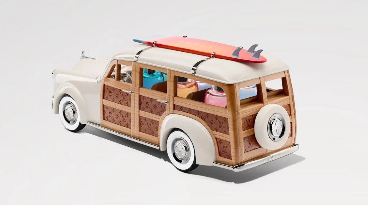 Louis Vuitton x Alex Israel Colognes Woody Wagon 2 Louis Vuitton et Alex Israel signent le road trip de collection ultime, les colognes Woody Wagon