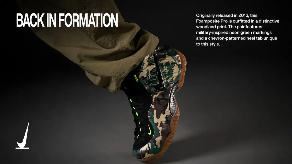 Nike Air Foamposite Pro « Camo » : le retour d'un coloris culte, treize ans après sa sortie