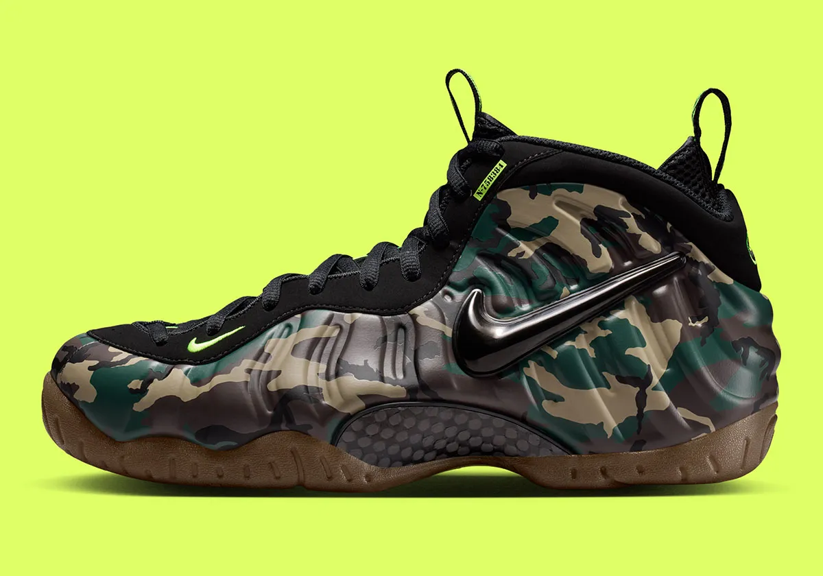 Nike Air Foamposite Pro Green Camo 2 Nike Air Foamposite Pro « Green Camo » : le retour d'un camouflage qui n'a jamais pris une ride