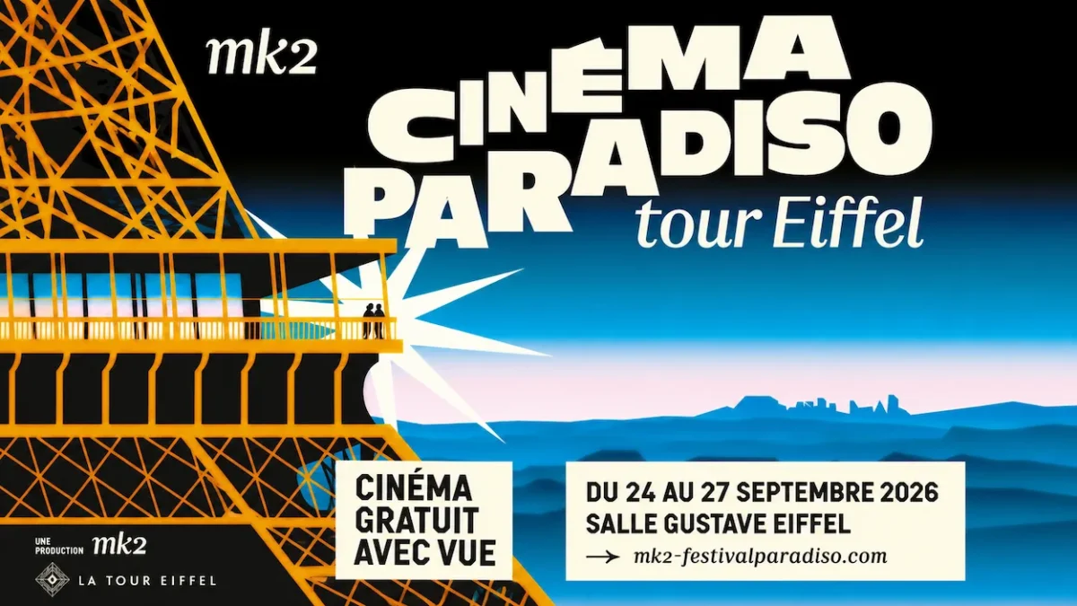 mk2 Cinema Paradiso 2026 a la Tour Eiffel Cinéma Paradiso 2026 transforme la tour Eiffel en salle obscure, à 57 mètres au-dessus de Paris