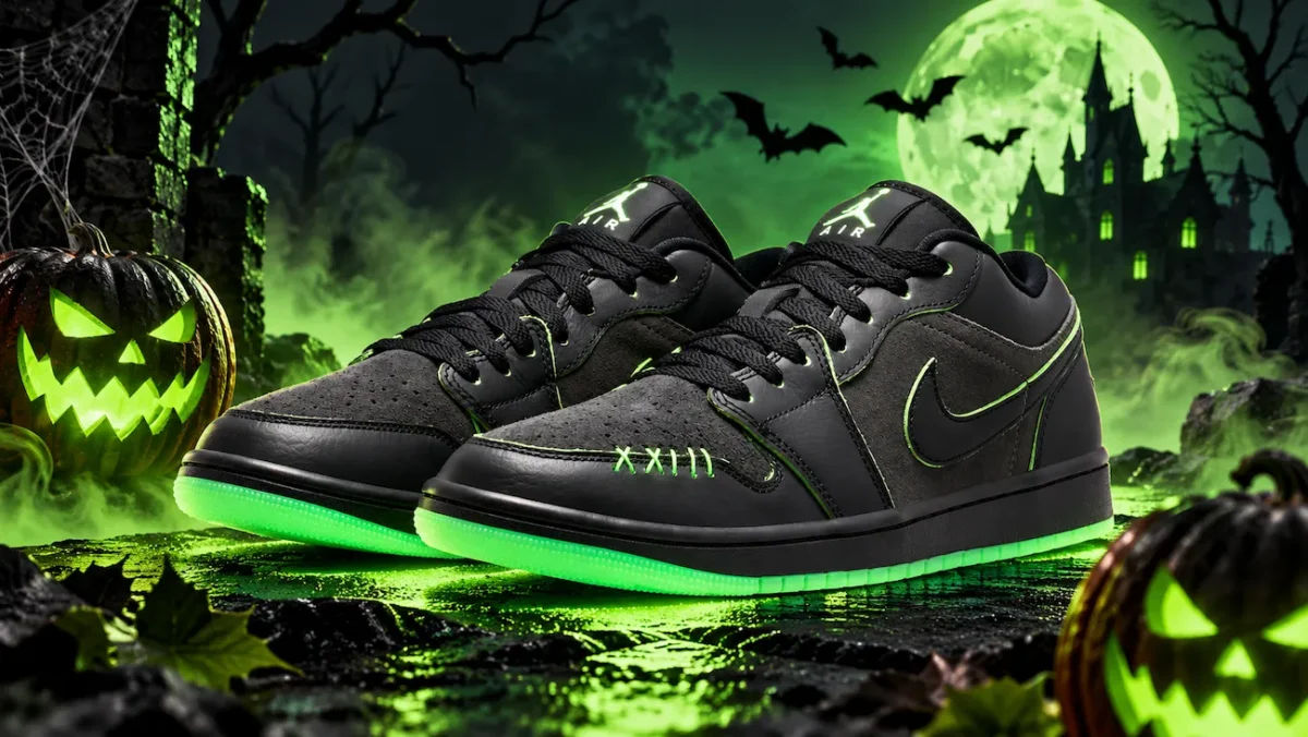 L’Air Jordan 1 Low « Halloween » sort ses griffes vert fluo pour la nuit des citrouilles