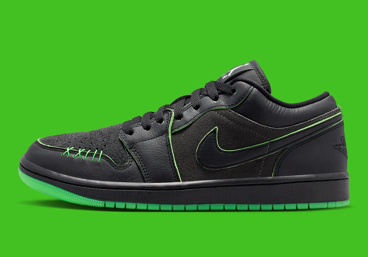 L’Air Jordan 1 Low « Halloween » sort ses griffes vert fluo pour la nuit des citrouilles