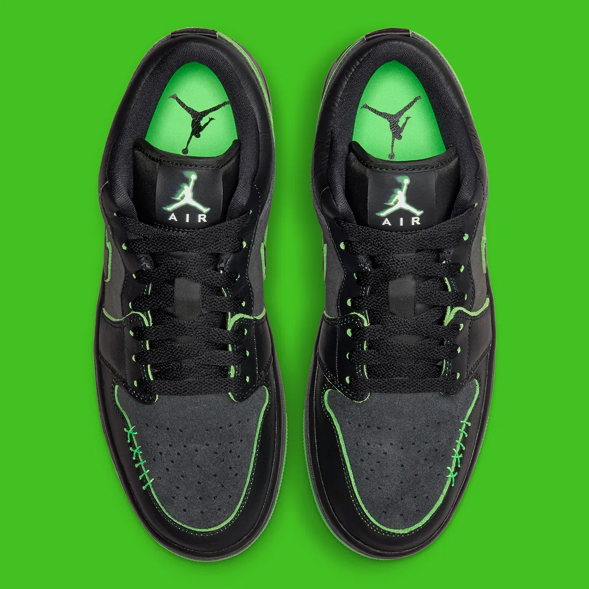 L’Air Jordan 1 Low « Halloween » sort ses griffes vert fluo pour la nuit des citrouilles